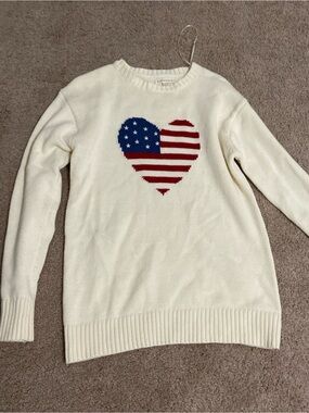 American flag heart sweater